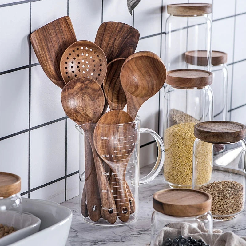 Natural Teak Kitchen Utensil Set
