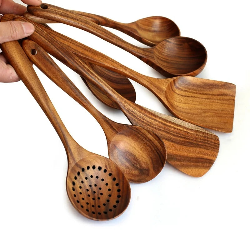 Natural Teak Kitchen Utensil Set