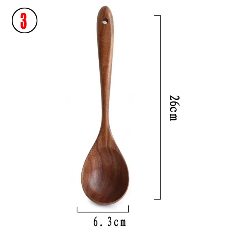 Natural Teak Kitchen Utensil Set