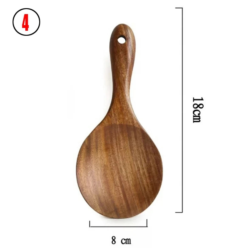 Natural Teak Kitchen Utensil Set