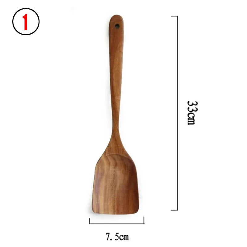 Natural Teak Kitchen Utensil Set