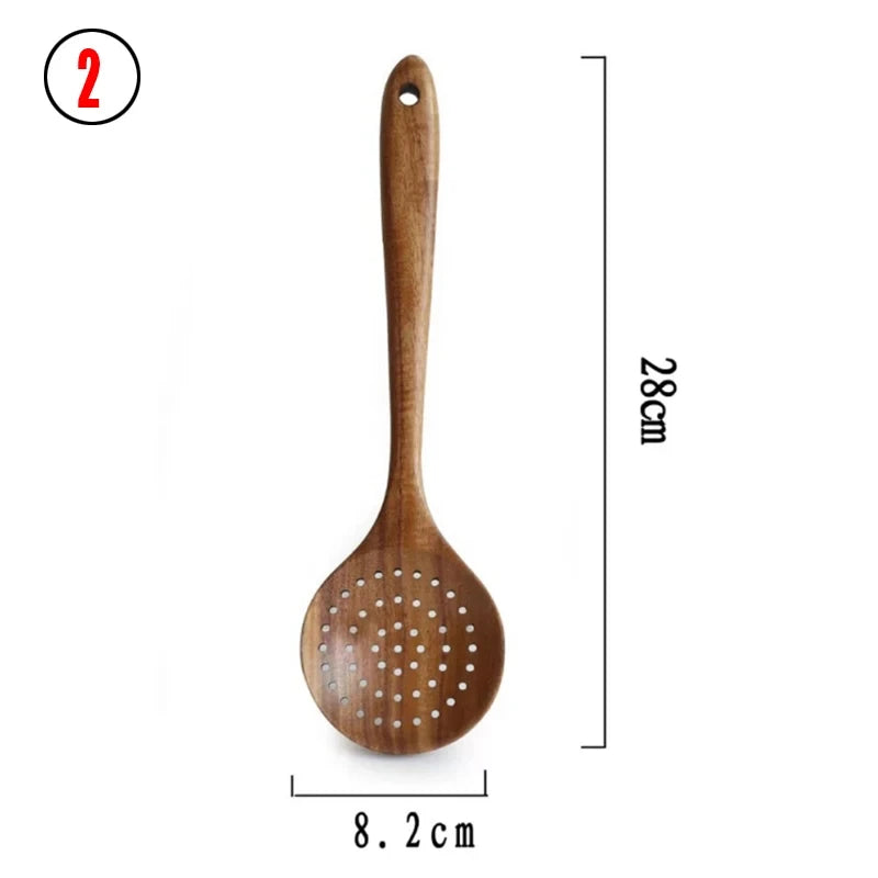 Natural Teak Kitchen Utensil Set