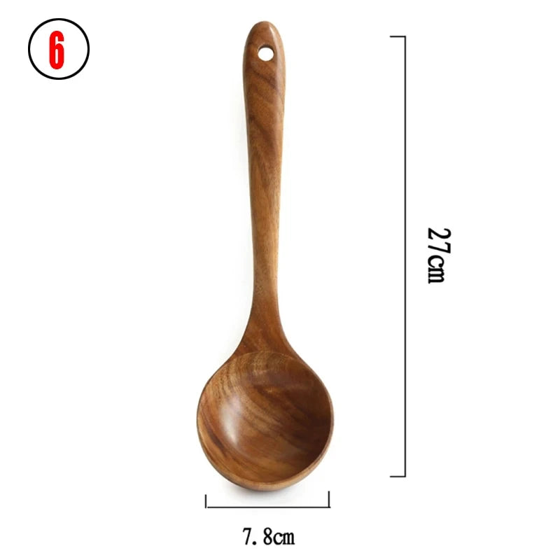 Natural Teak Kitchen Utensil Set