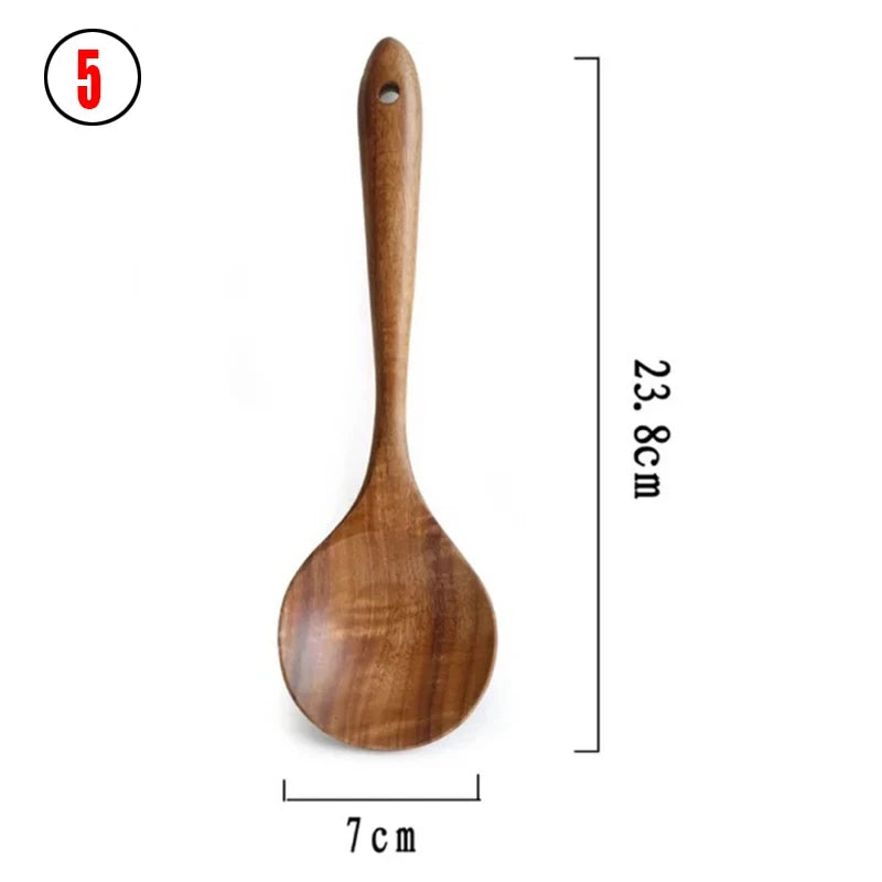 Natural Teak Kitchen Utensil Set