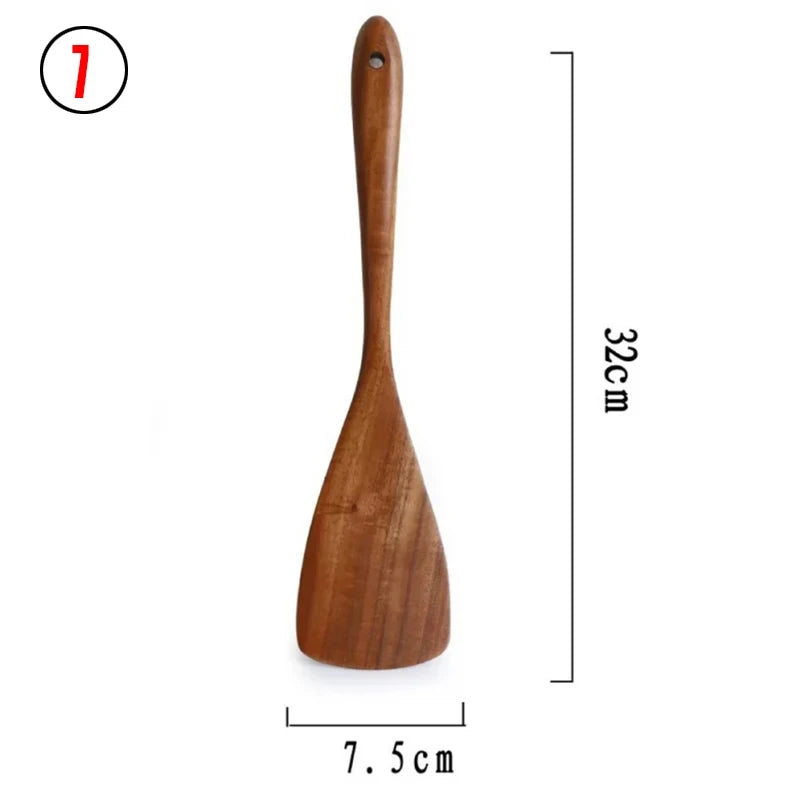 Natural Teak Kitchen Utensil Set